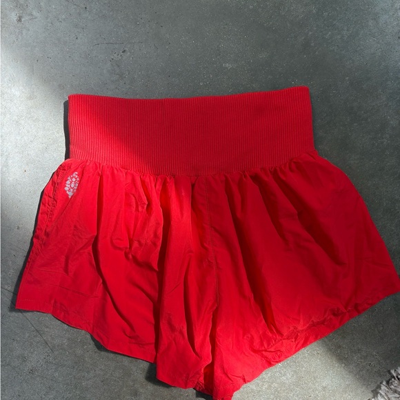 free people movement Pants - Free People Carpe Diem Red High-Waisted Shorts